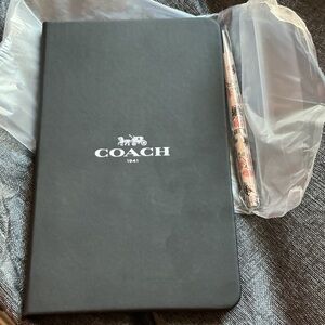 Coach Leather Journal with Floral Cashin Signature Pen NIP